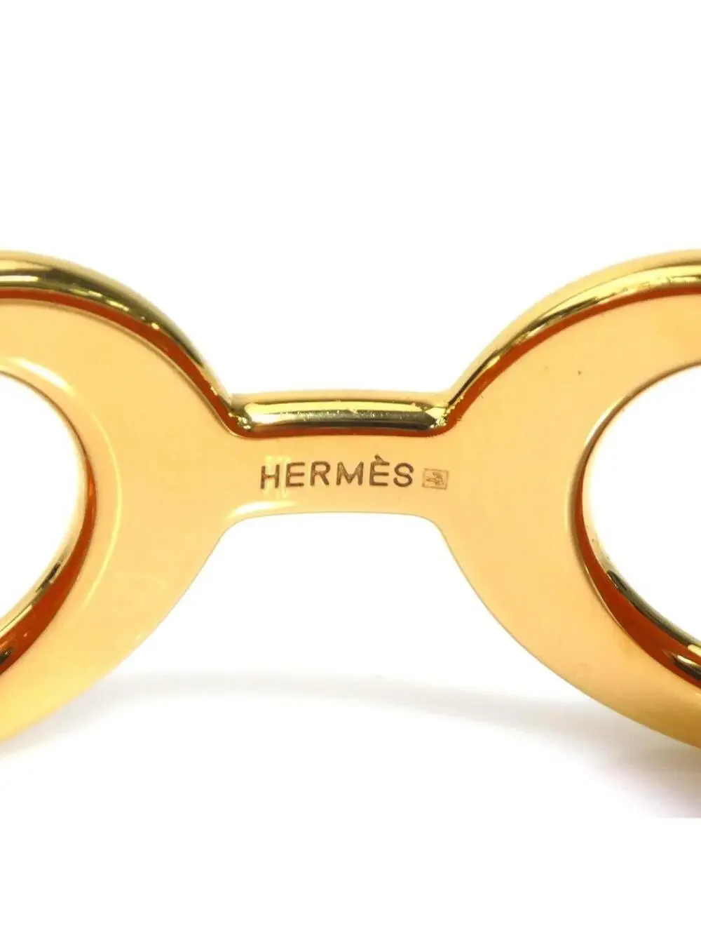 Auth Hermes Pavane Bracelet Orange/Gold #302653H22B